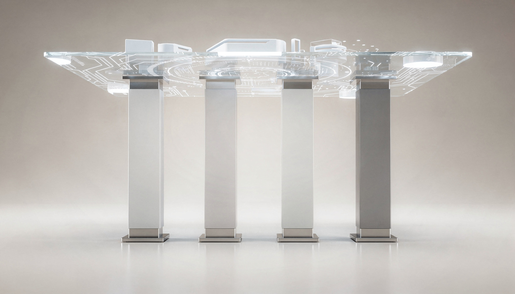 Visualisatie van de 4 pijlers AI-strategie voor bedrijven - bedrijfsdoelen data technologie governance