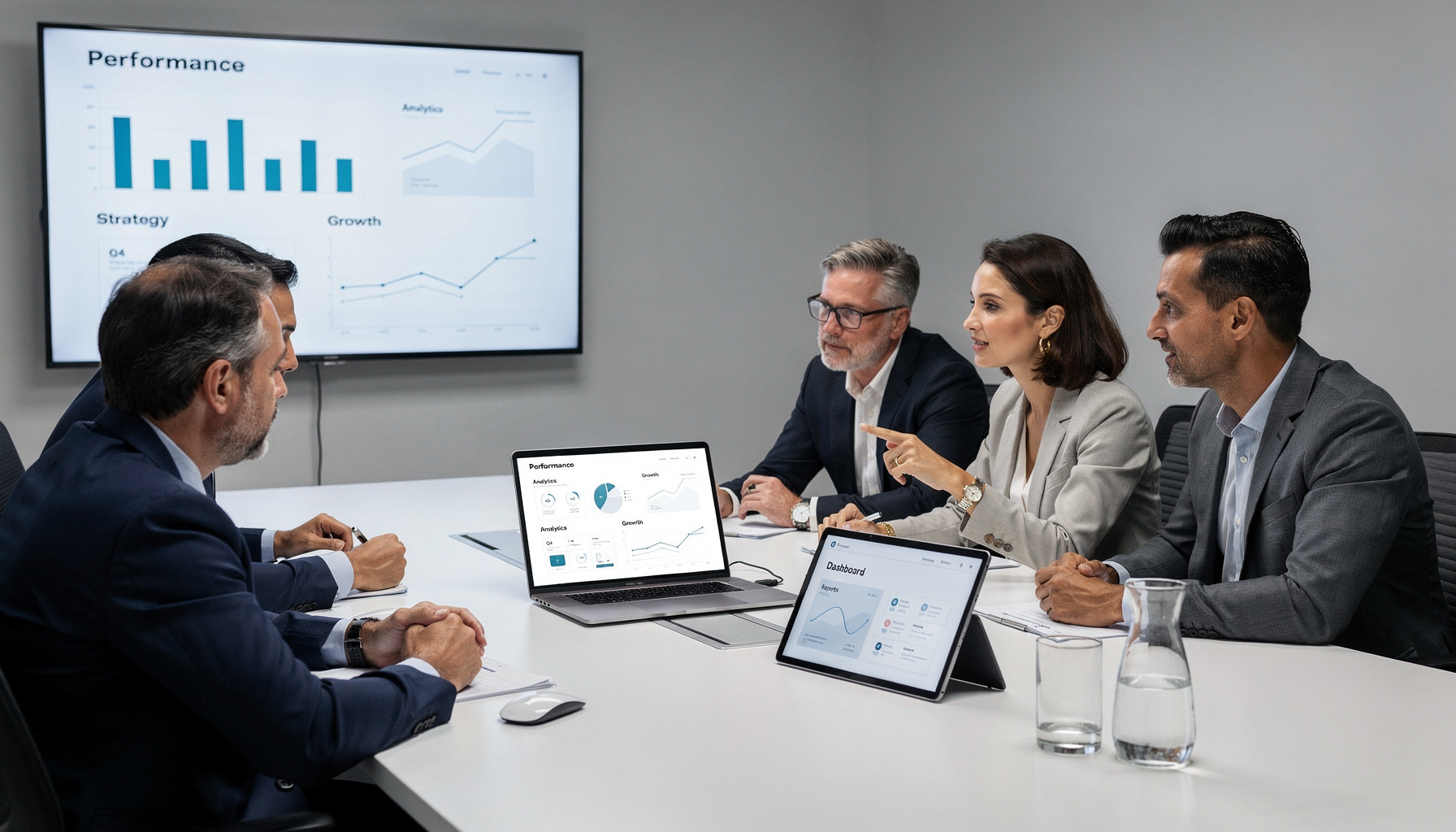 AI implementatie stappenplan sessie met professionals die samen digitale strategie bespreken