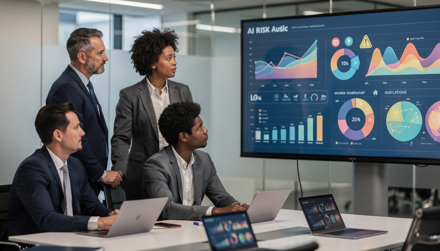 Team analyseert nadelen kunstmatige intelligentie en risico's op dashboard