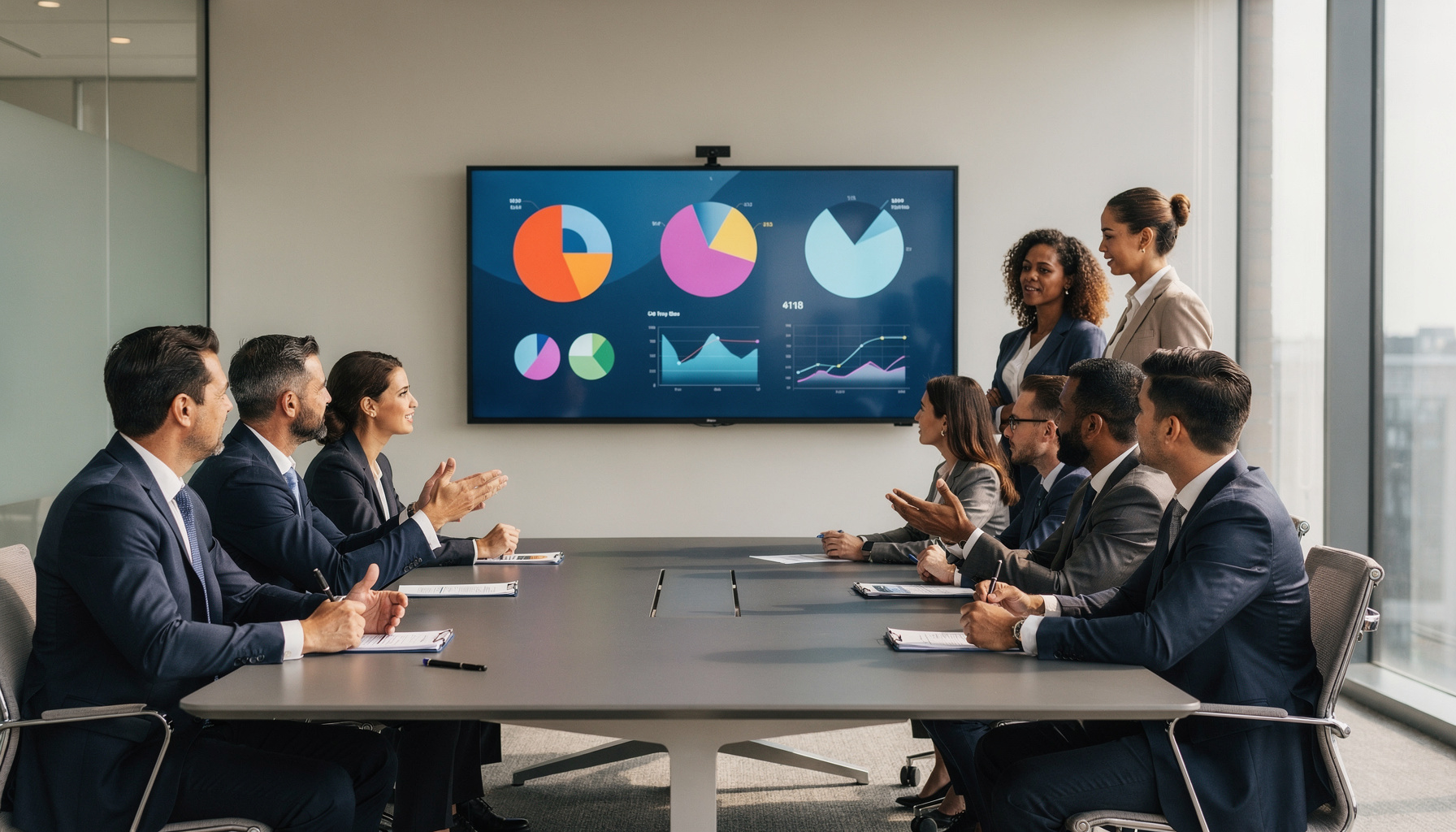 Verschil data-gedreven en data-geïnformeerd in zakelijke context met professionals die data bespreken