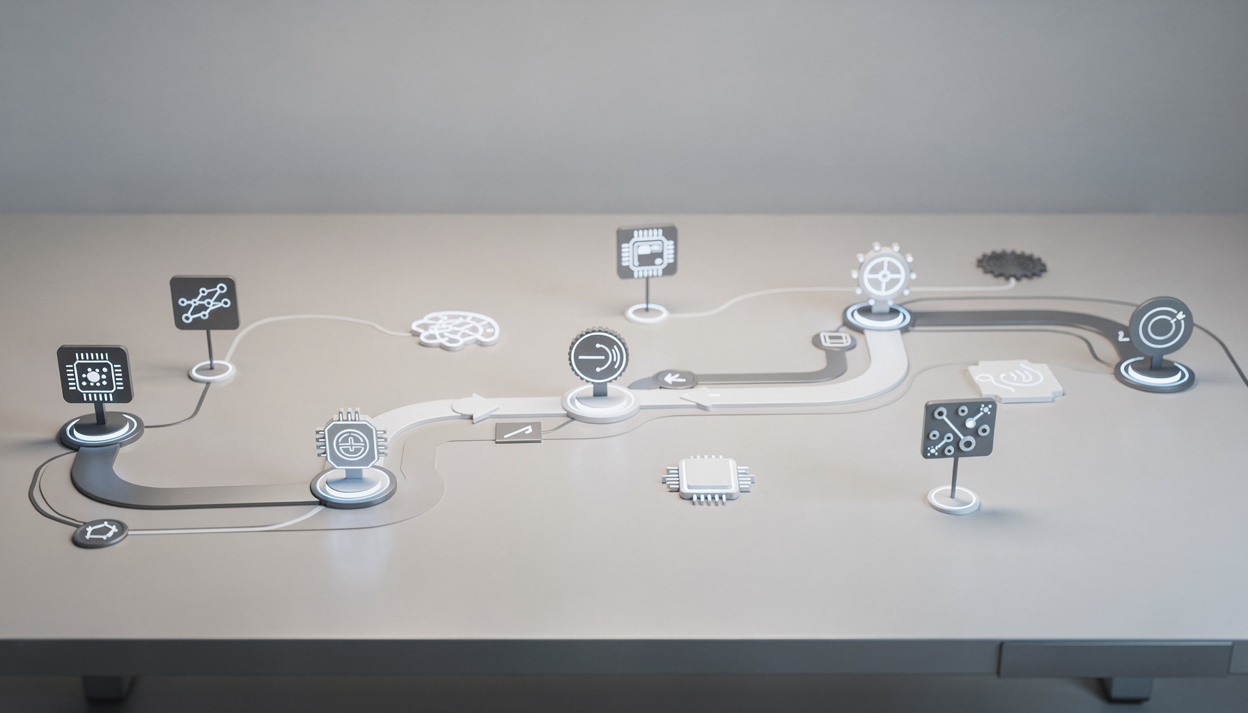 AI-roadmap maken mkb: visuele tijdlijn met projecten en mijlpalen voor AI-implementatie