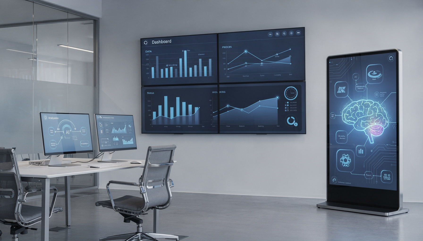 Bedrijfsprocessen automatiseren met AI visualisatie met dashboards en processchema's
